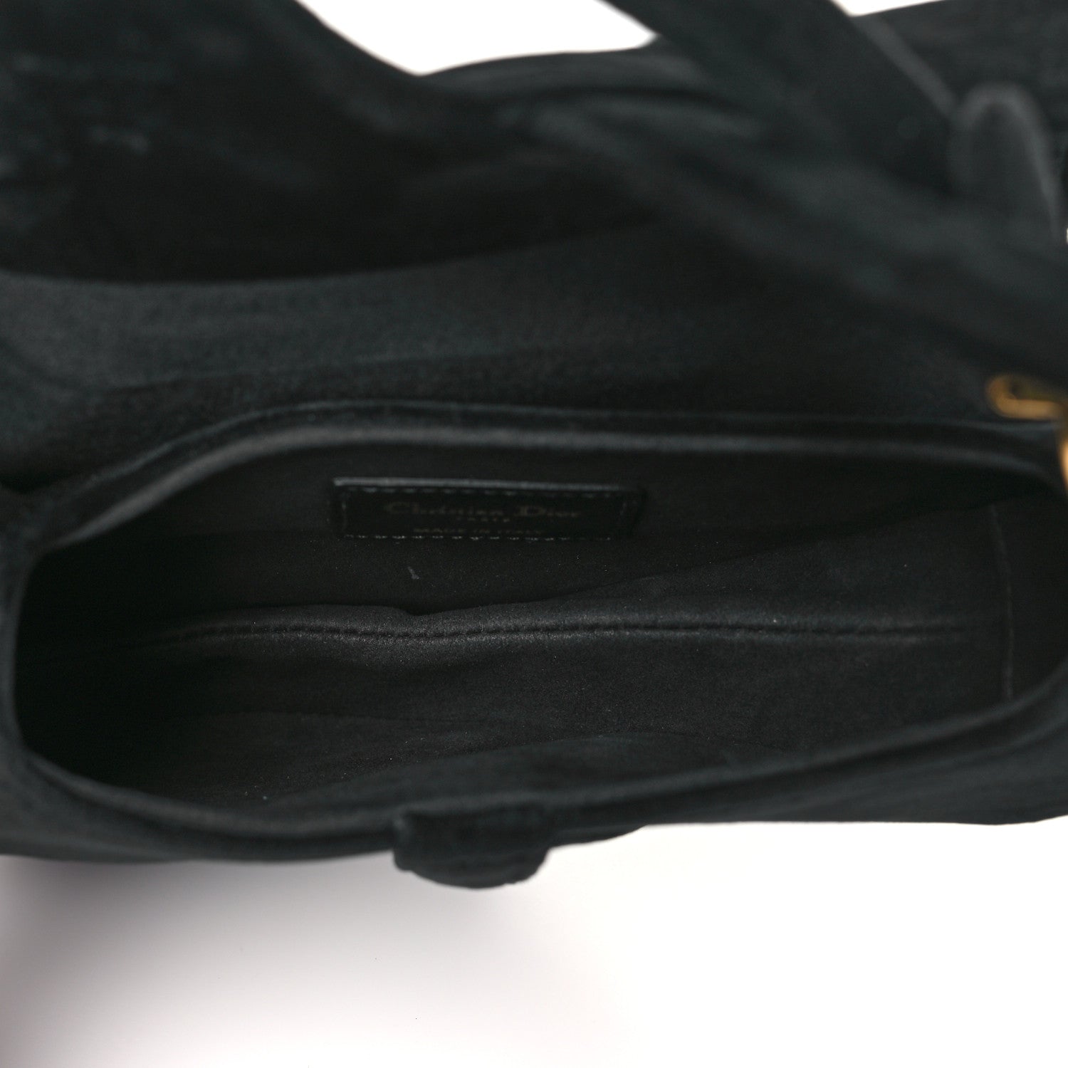 Christian Dior Velvet Crystal Mini Saddle Bag Black 5 of 10