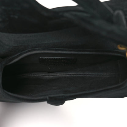 Christian Dior Velvet Crystal Mini Saddle Bag Black 5 of 10