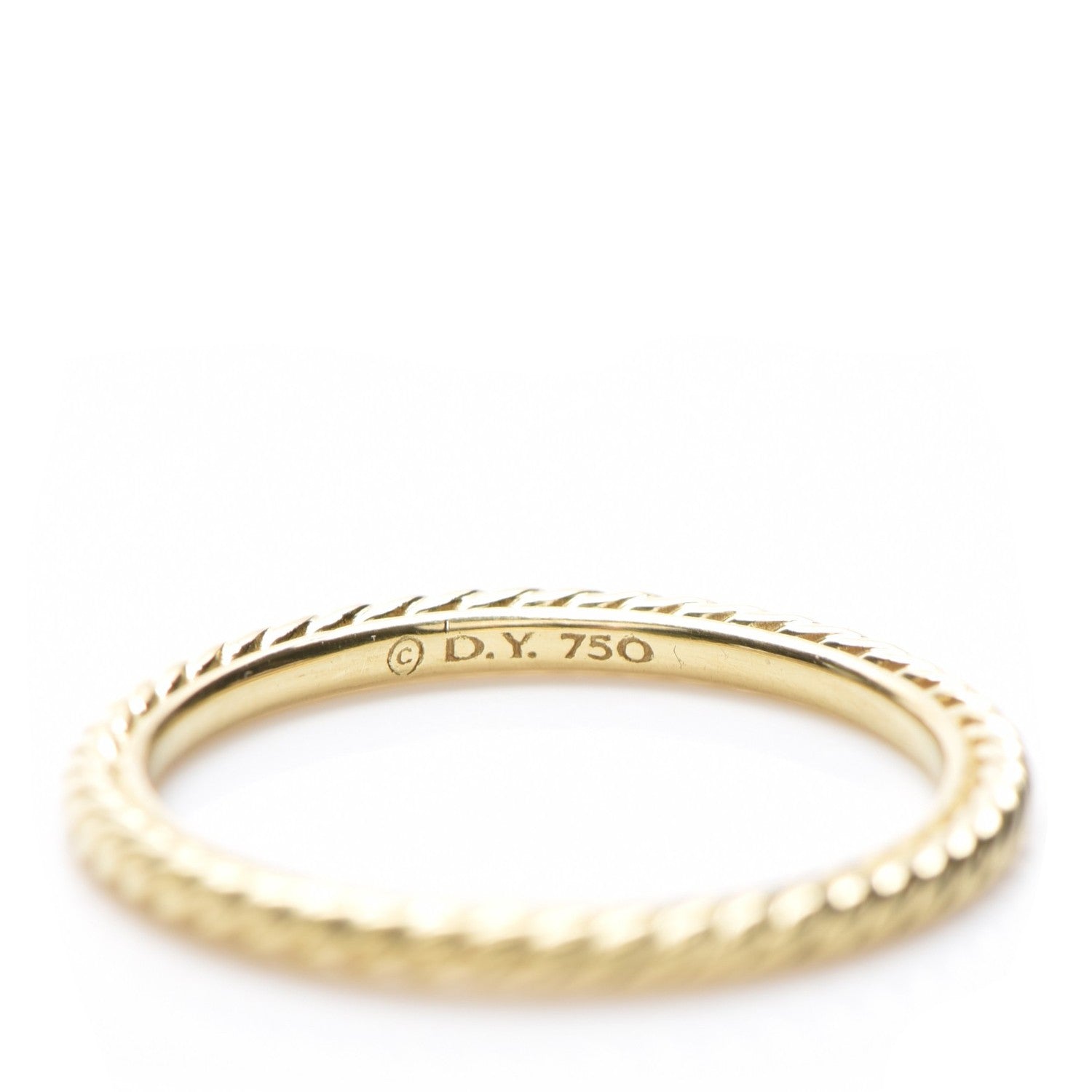 David Yurman 18K Yellow Gold 2mm Cable Band Ring 57 8 3 of 3
