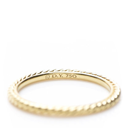 David Yurman 18K Yellow Gold 2mm Cable Band Ring 57 8 3 of 3