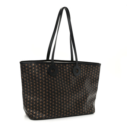Moynat Grained Calfskin Canvas 1920 Oh! Tote Ruban GM Carbon Bronze 3 of 12