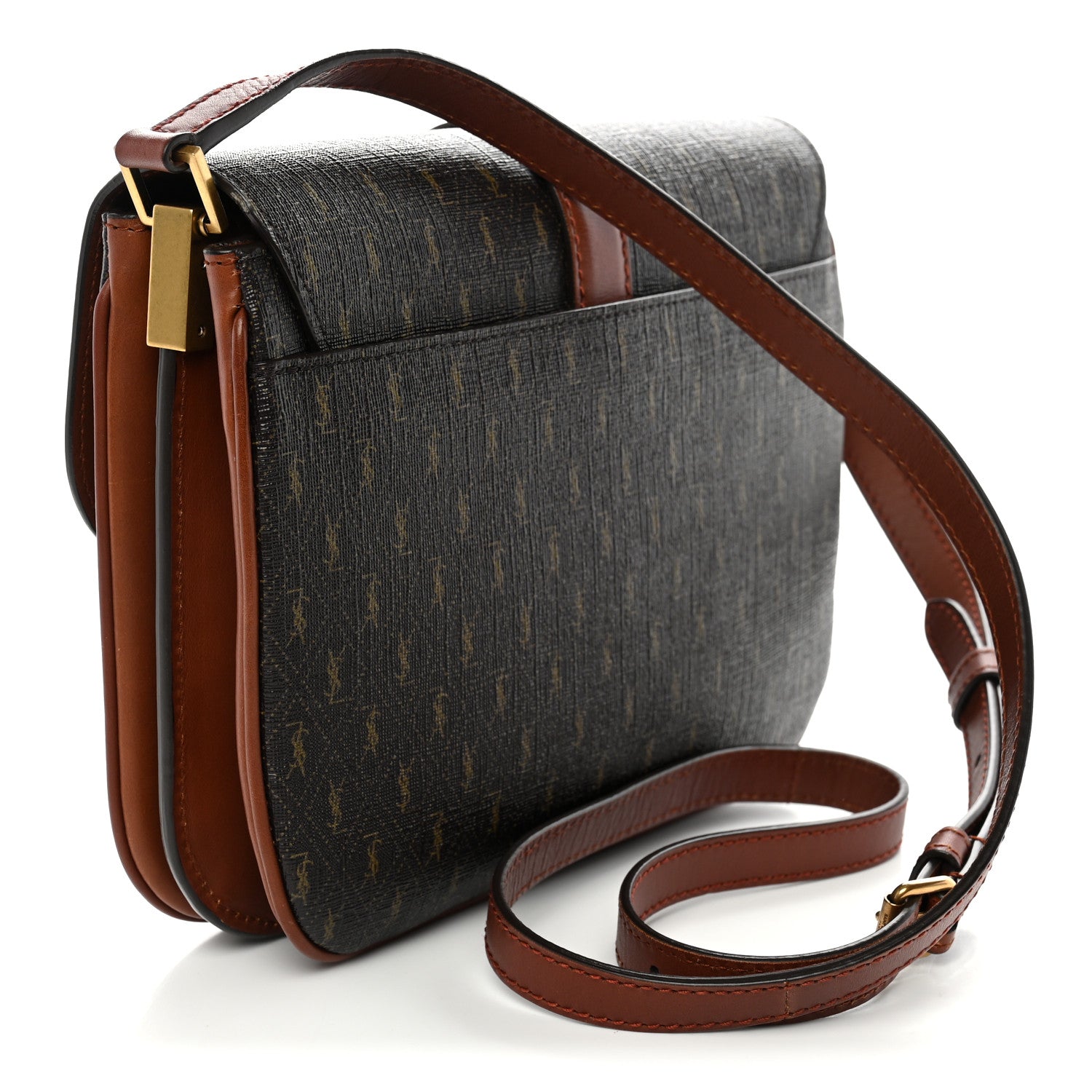 Saint Laurent Canvas Smooth Calfskin Le Monogramme Satchel