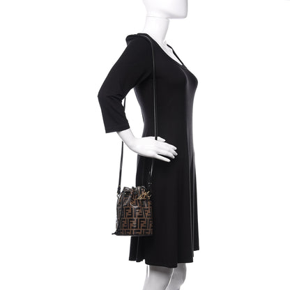 Fendi Vitello Liberty F is Fendi Bi-Color FF 1974 Embossed Mini Mon Tresor Bucket Bag Maya Black 3 of 11