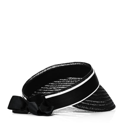 Chanel Abaca Cotton Ribbon Visor M Black 3 of 7