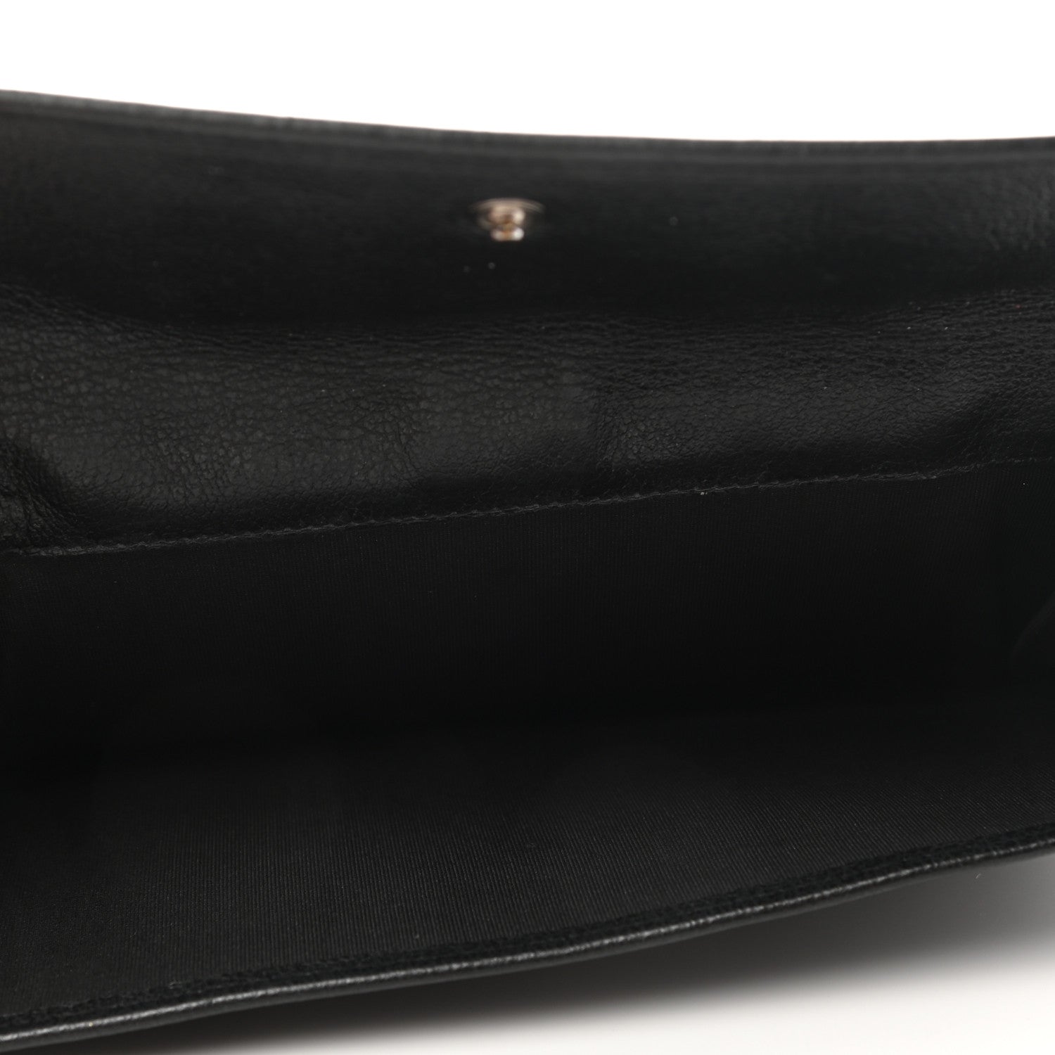 Chanel Goatskin Camellia Embossed Flap Wallet Black 4 of 9