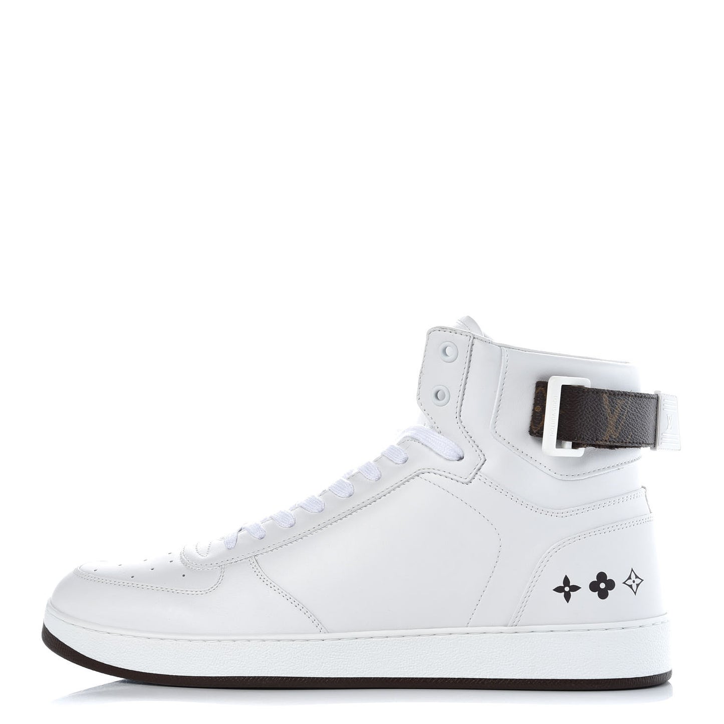 Calfskin Monogram Rivoli High Top Sneakers 10 White
