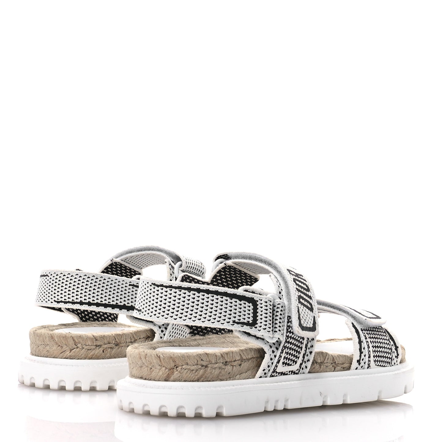 Technical Knit Jute Dioract 10mm Sandals 37 White Black