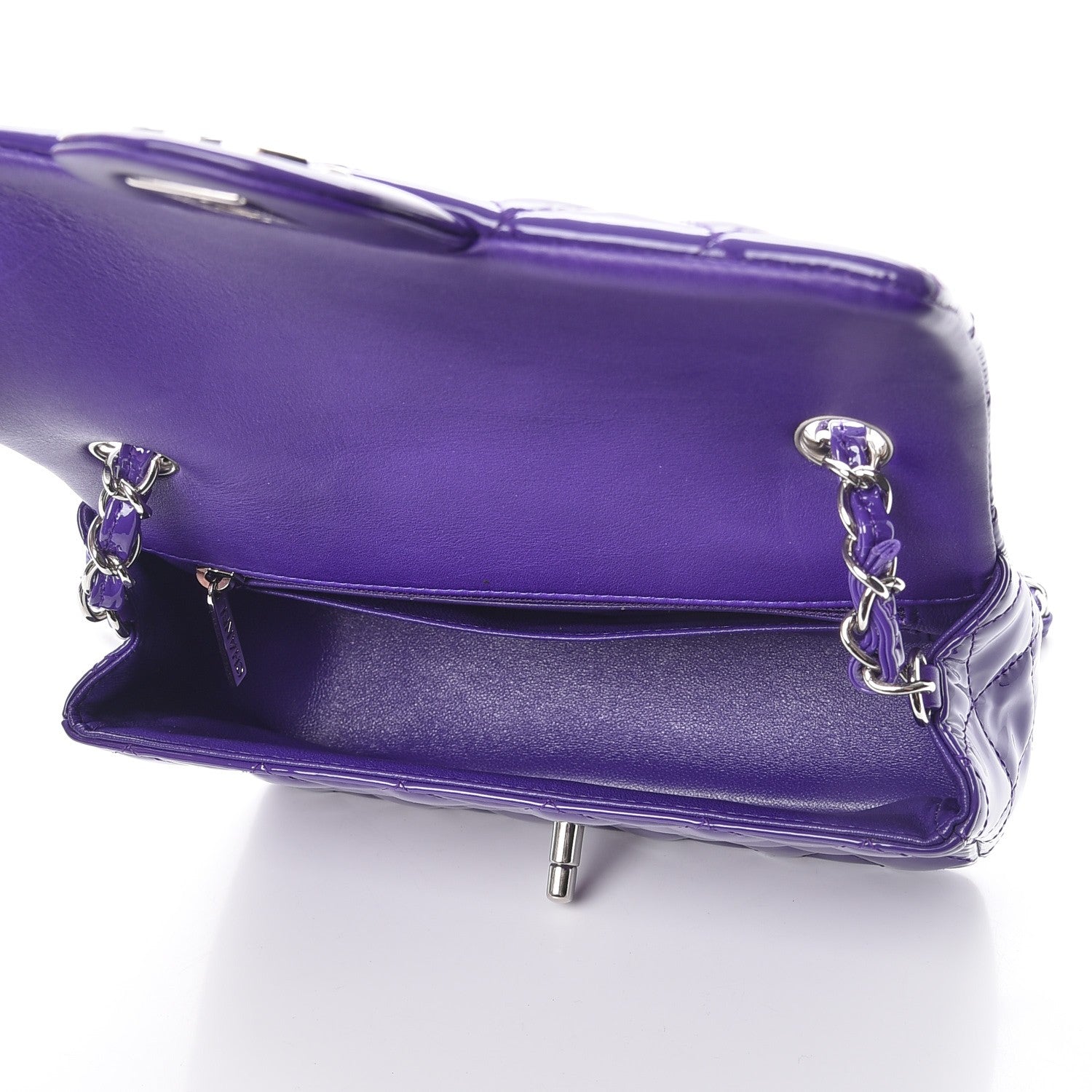 Chanel Patent Quilted Mini Rectangular Flap Purple 5 of 8