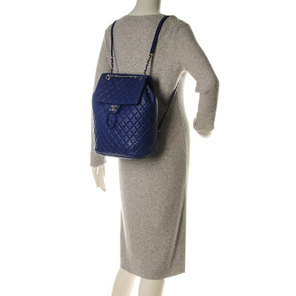 Chanel Lambskin Quilted Large Urban Spirit Backpack Blue 2 of 8
