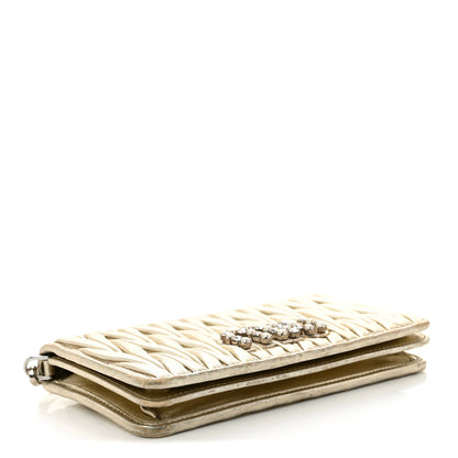 Miu Miu Metallic Nappa Matelasse Chain Crossbody Gold 4 of 12