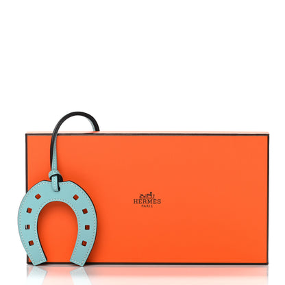 Hermes Swift Paddock Horseshoe Bag Charm Bleu Atoll Colvert 4 of 4