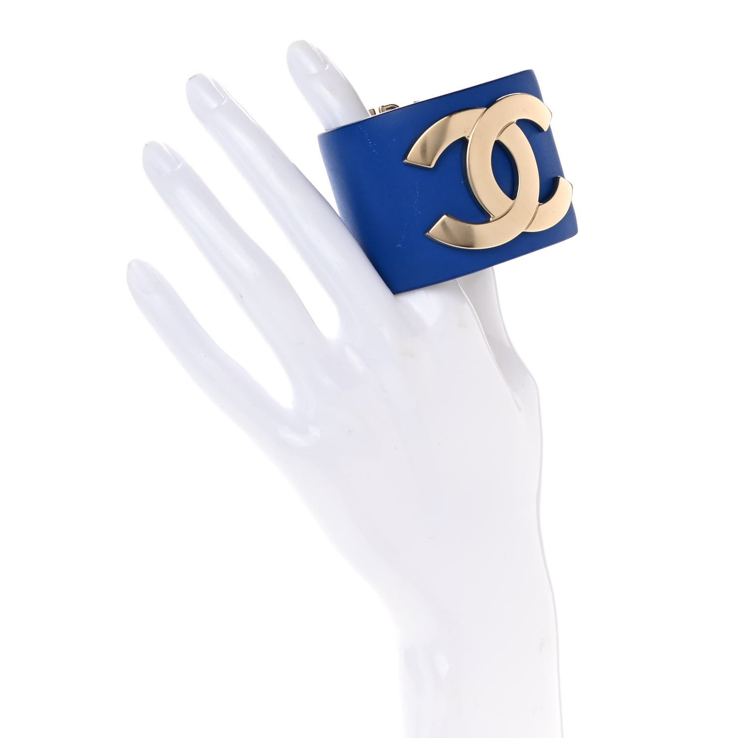 Calfskin CC Wide Cuff S Blue