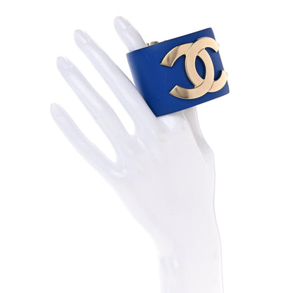 Chanel Calfskin CC Wide Cuff S Blue 2 of 6