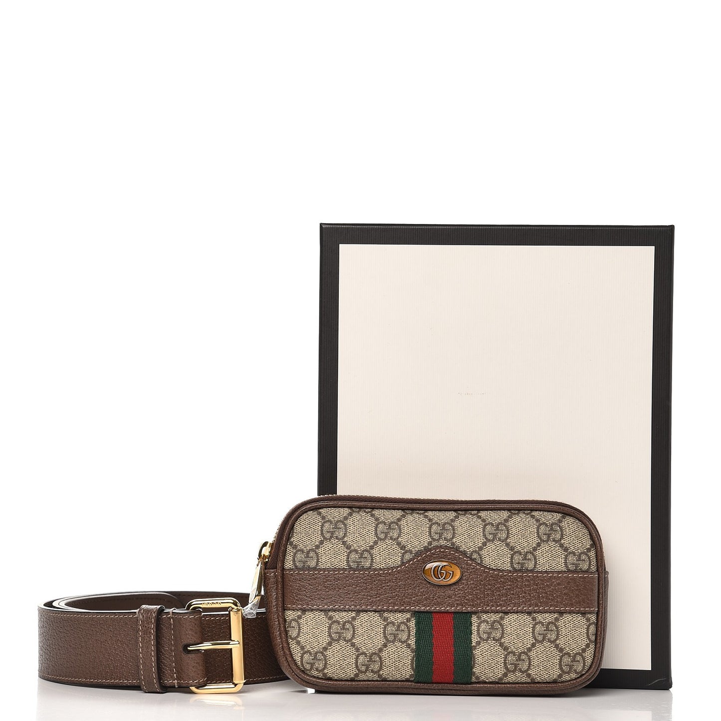 GG Supreme Monogram Ophidia Belted iPhone Case 105 42 Dark Brown