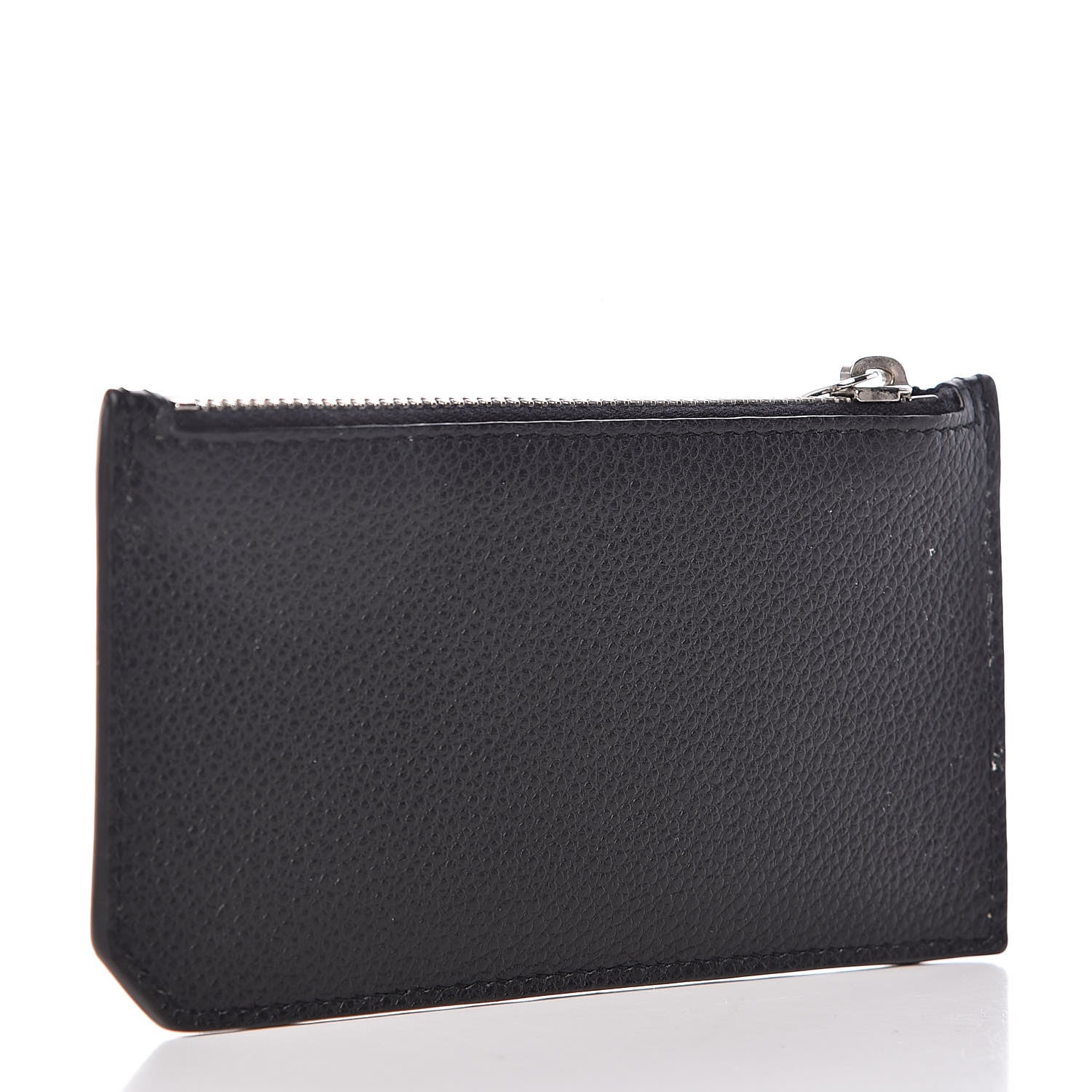 Saint Laurent Grained Calfskin 5 Fragments Zip Pouch Card Holder Black 3 of 8