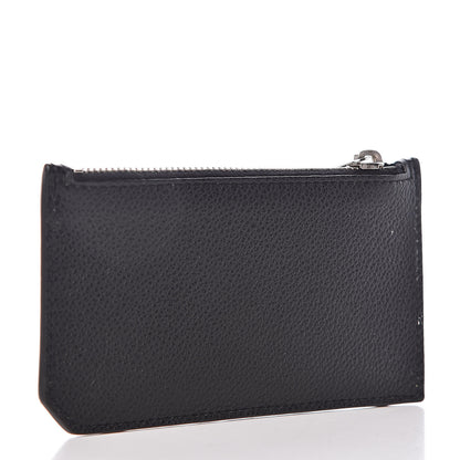 Saint Laurent Grained Calfskin 5 Fragments Zip Pouch Card Holder Black 3 of 8