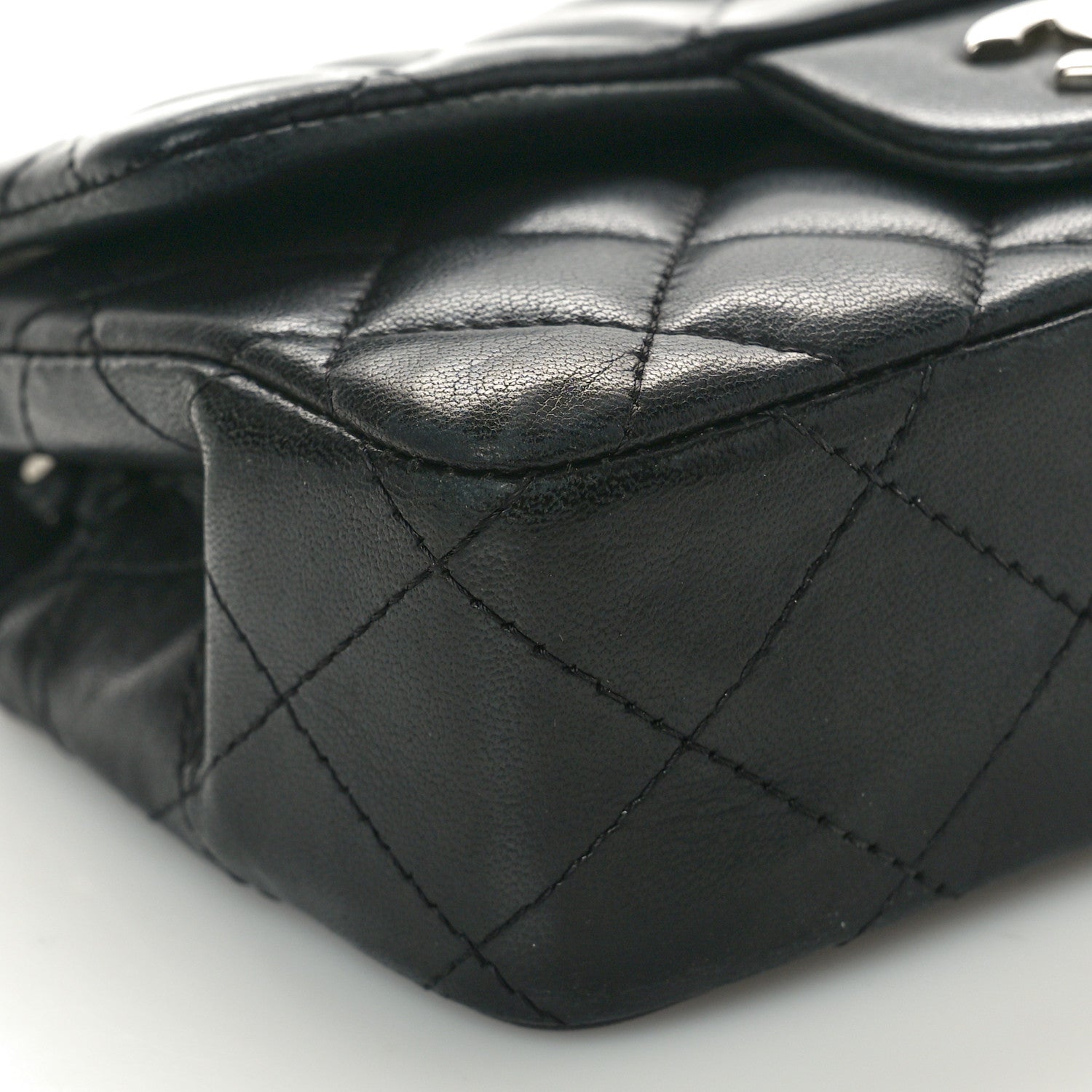 Chanel Lambskin Quilted Extra Mini Rectangular Flap Black 9 of 12