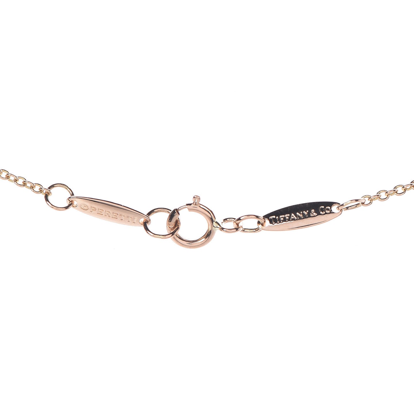 18K Rose Gold Diamond .07ct Elsa Peretti Diamonds by the Yard Pendant Necklace