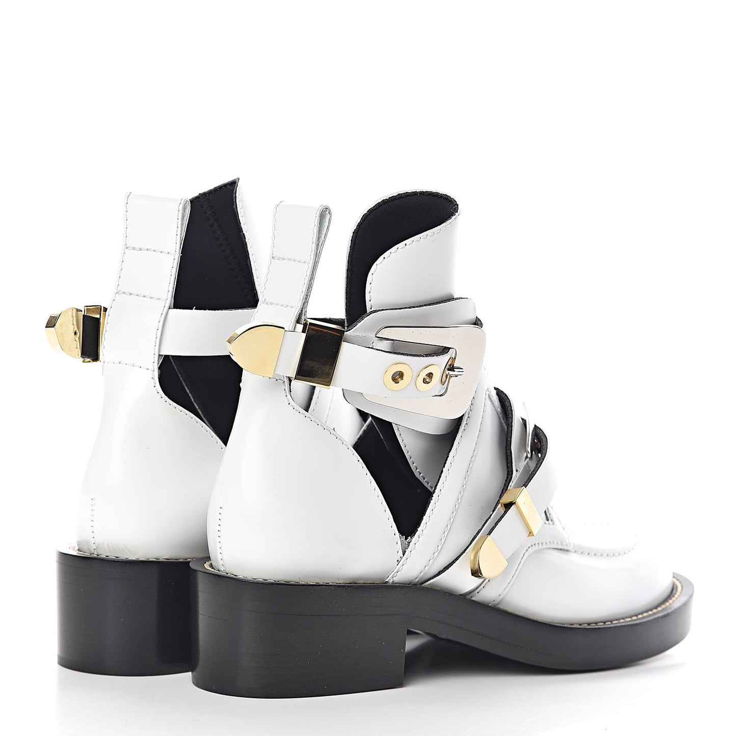 Brushed Calfskin Ceinture Ankle Boots 36.5 White