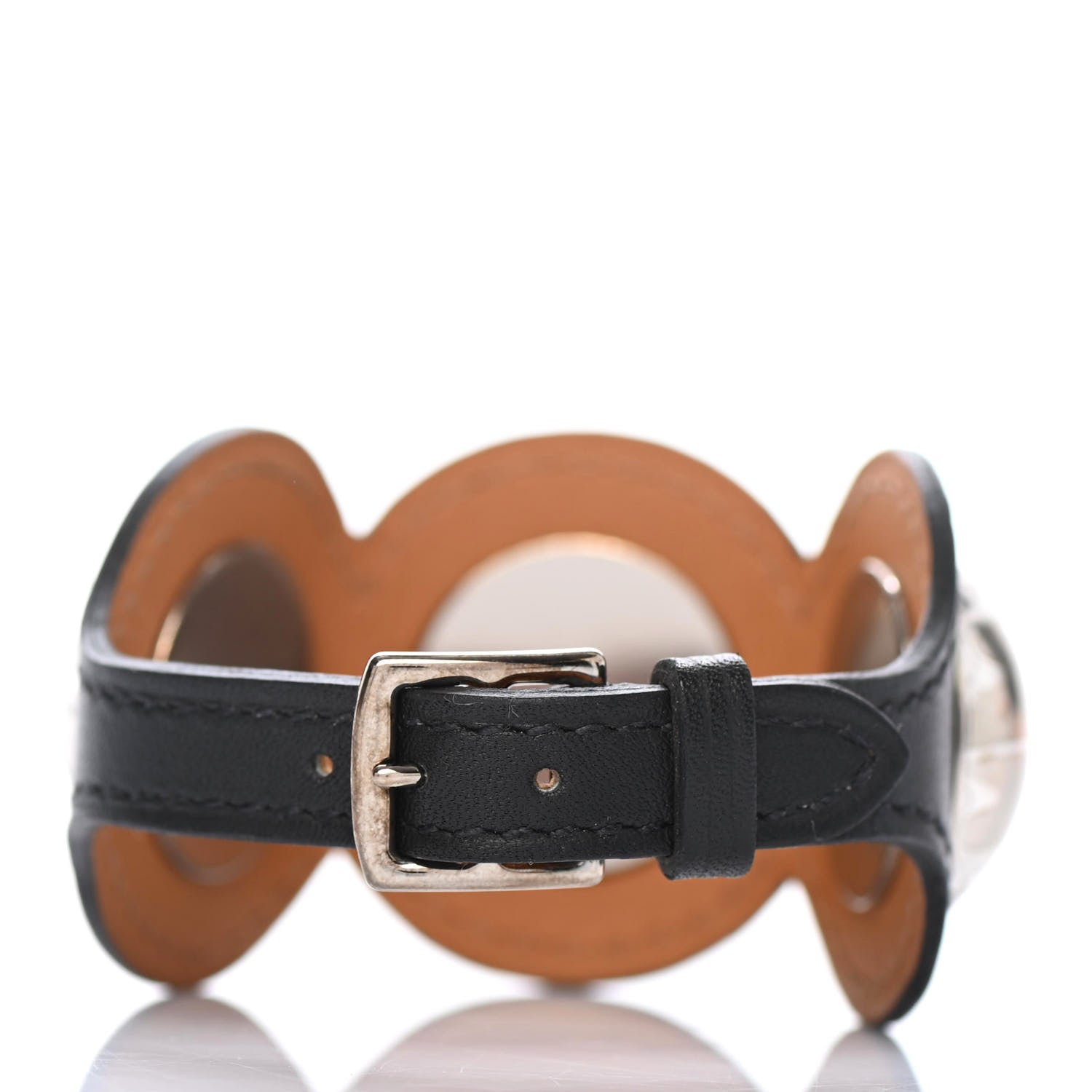 Hermes Tadelakt Passage Cloute GM Bracelet T2 Black 2 of 4