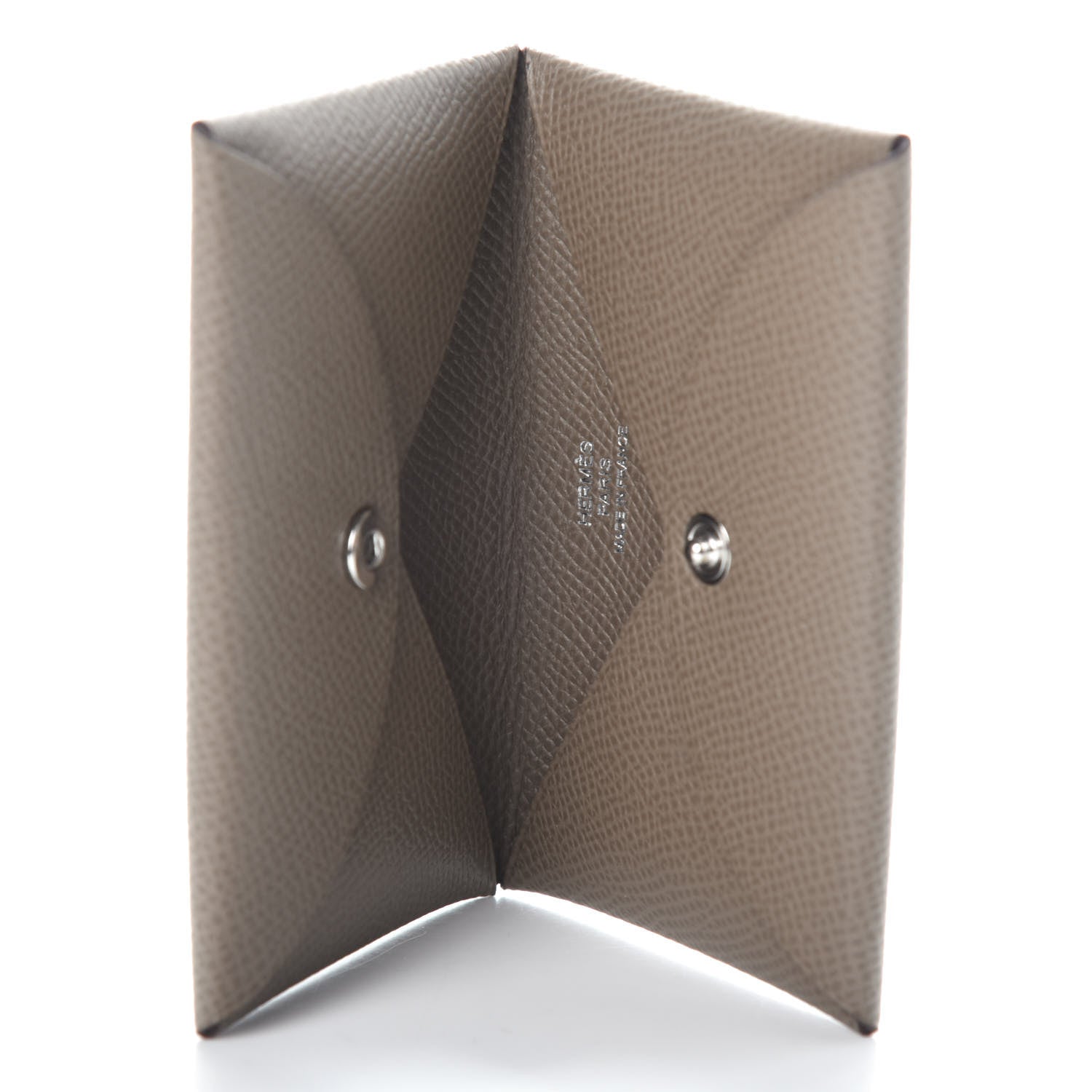 Hermes Epsom Calvi Card Case Etoupe 5 of 6