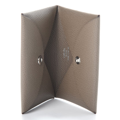 Hermes Epsom Calvi Card Case Etoupe 5 of 6