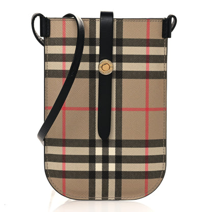 Burberry E-Canvas Calfskin Vintage Check Anne Phone Case With Strap Archive Beige 1 of 5