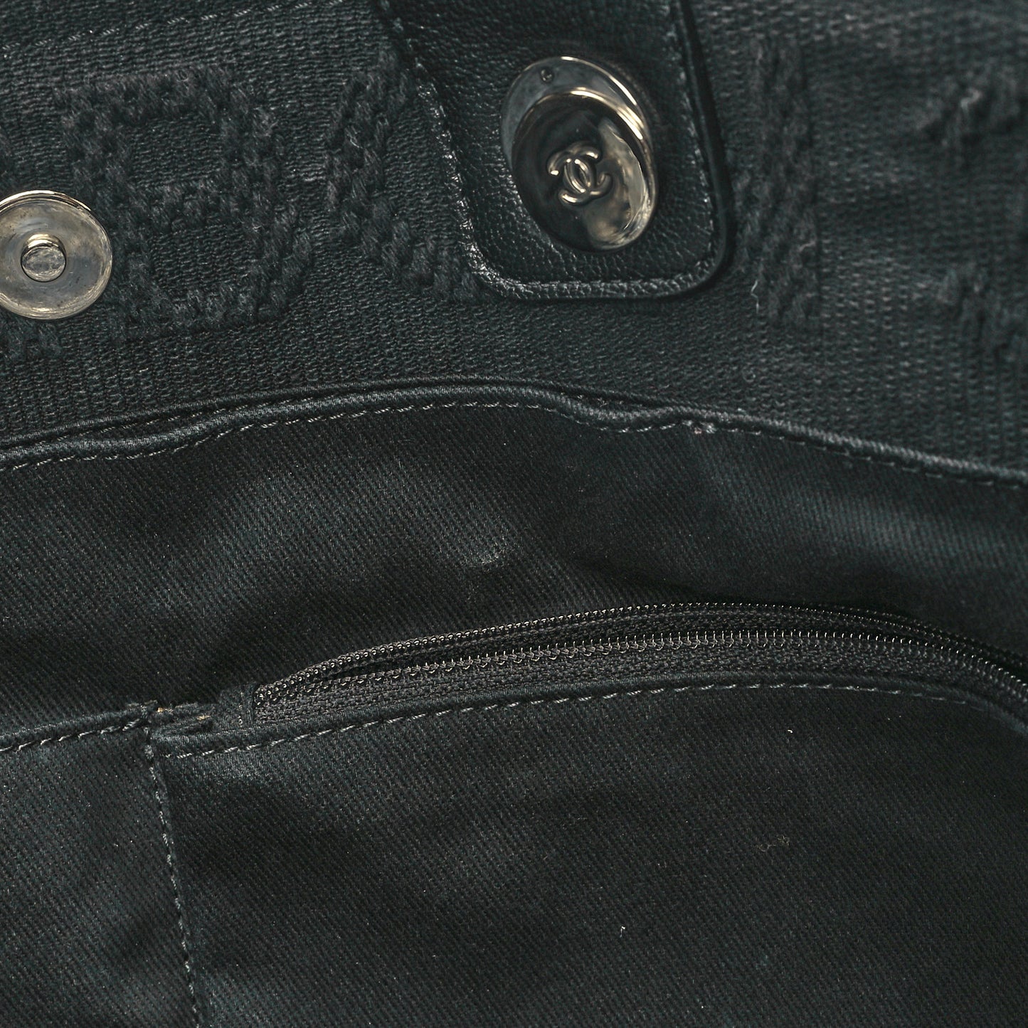 Canvas Large Double Face Shopping Tote Black