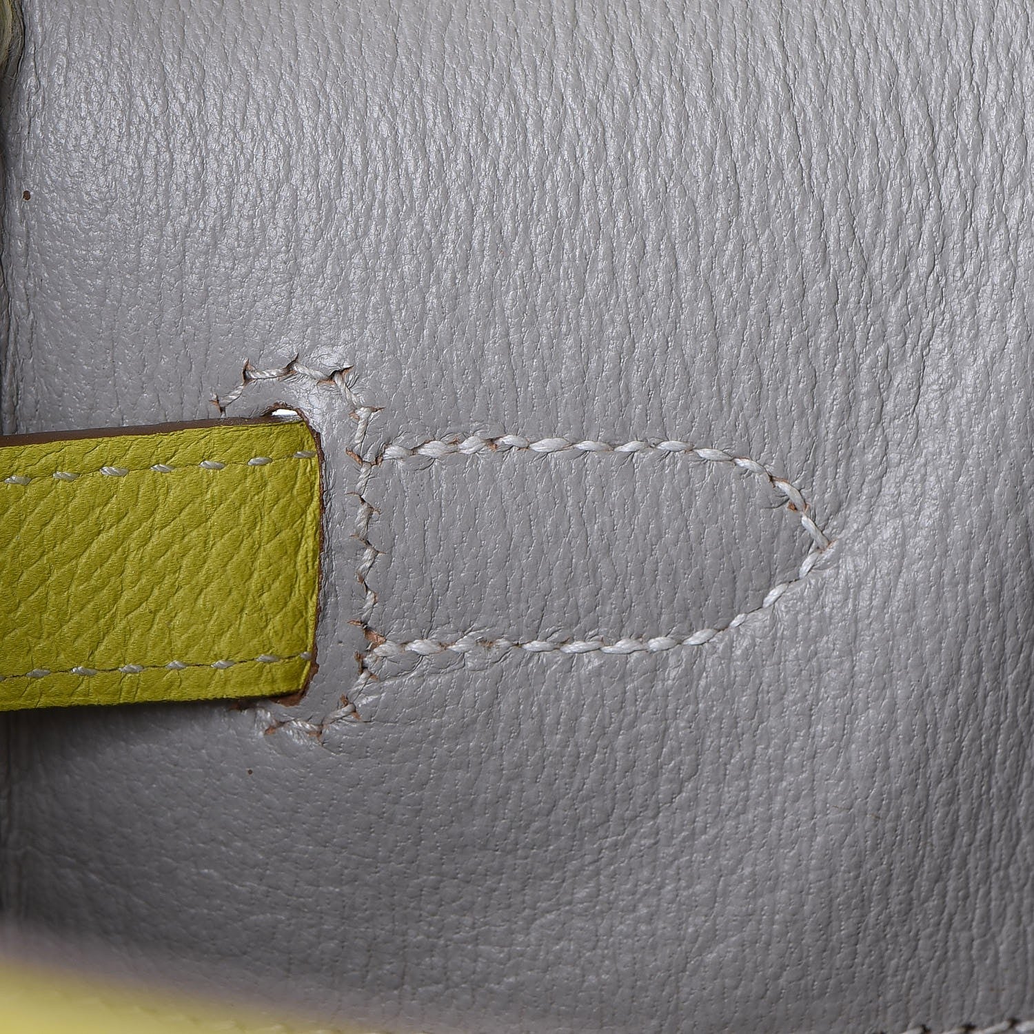 Hermes Epsom Candy Birkin 35 Lime Gris Perle 30 of 33