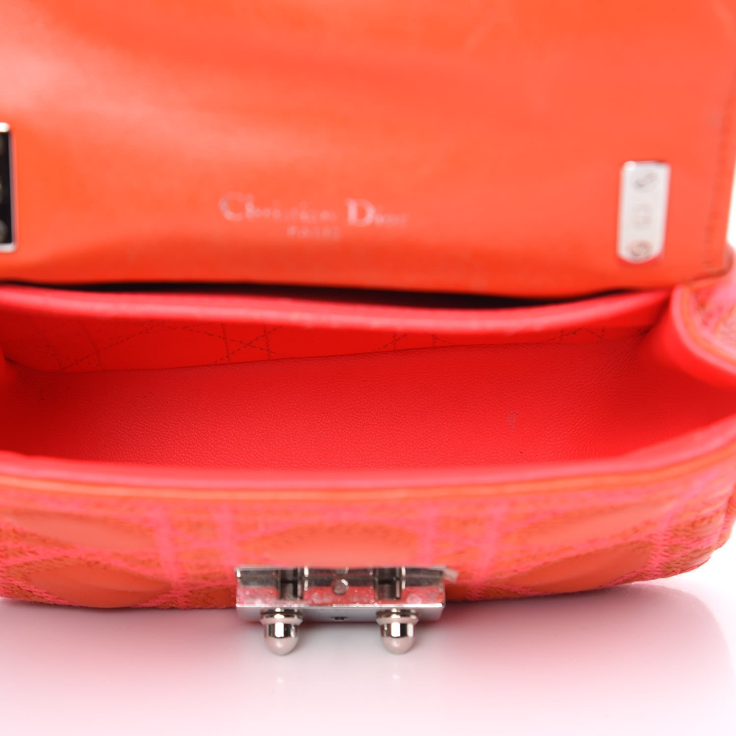 Christian Dior Lambskin Cannage Mini Miss Dior Flap Orange 5 of 15