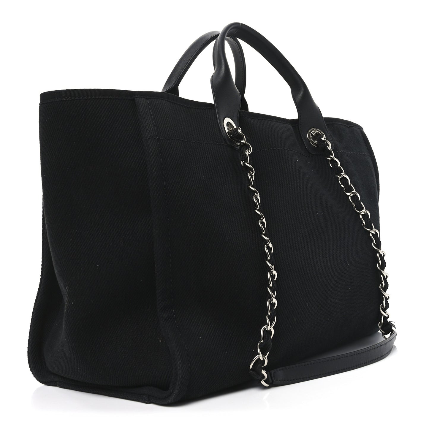 Canvas Pearl Medium Deauville Tote Black