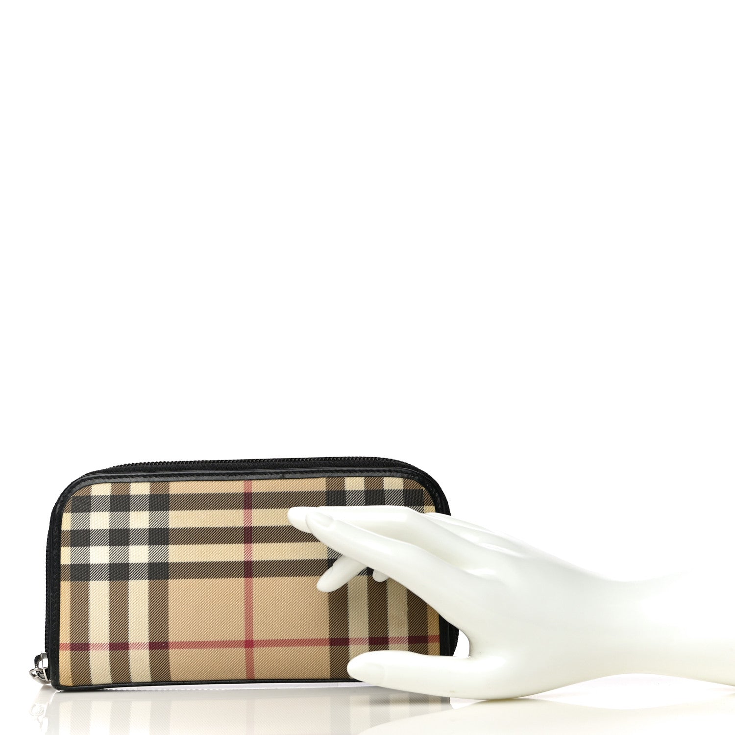 Burberry House Check Large Ziggy Zip Around Wallet Black 2 of 15