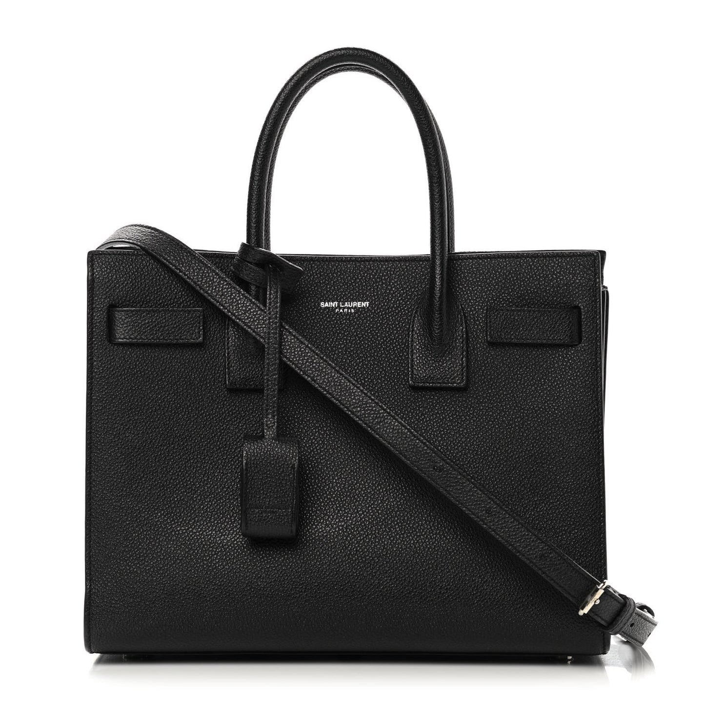 Grained Calfskin Baby Sac De Jour Black