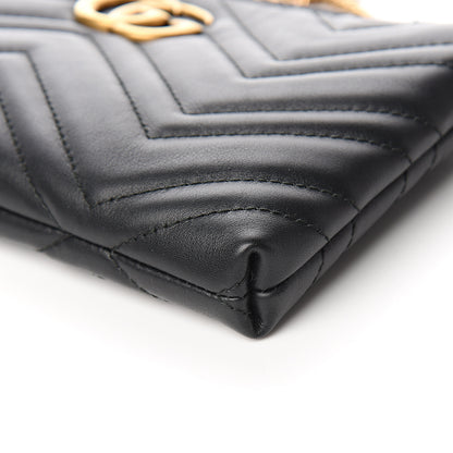Gucci Calfskin Matelasse Mini GG Marmont Chain Bag Black 8 of 10