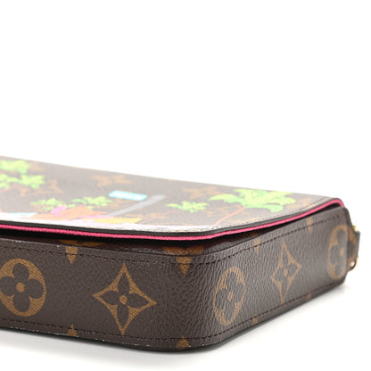Louis Vuitton Monogram 2021 Christmas Animation Hollywood Pochette Felicie Chain Wallet Fuchsia 9 of 9