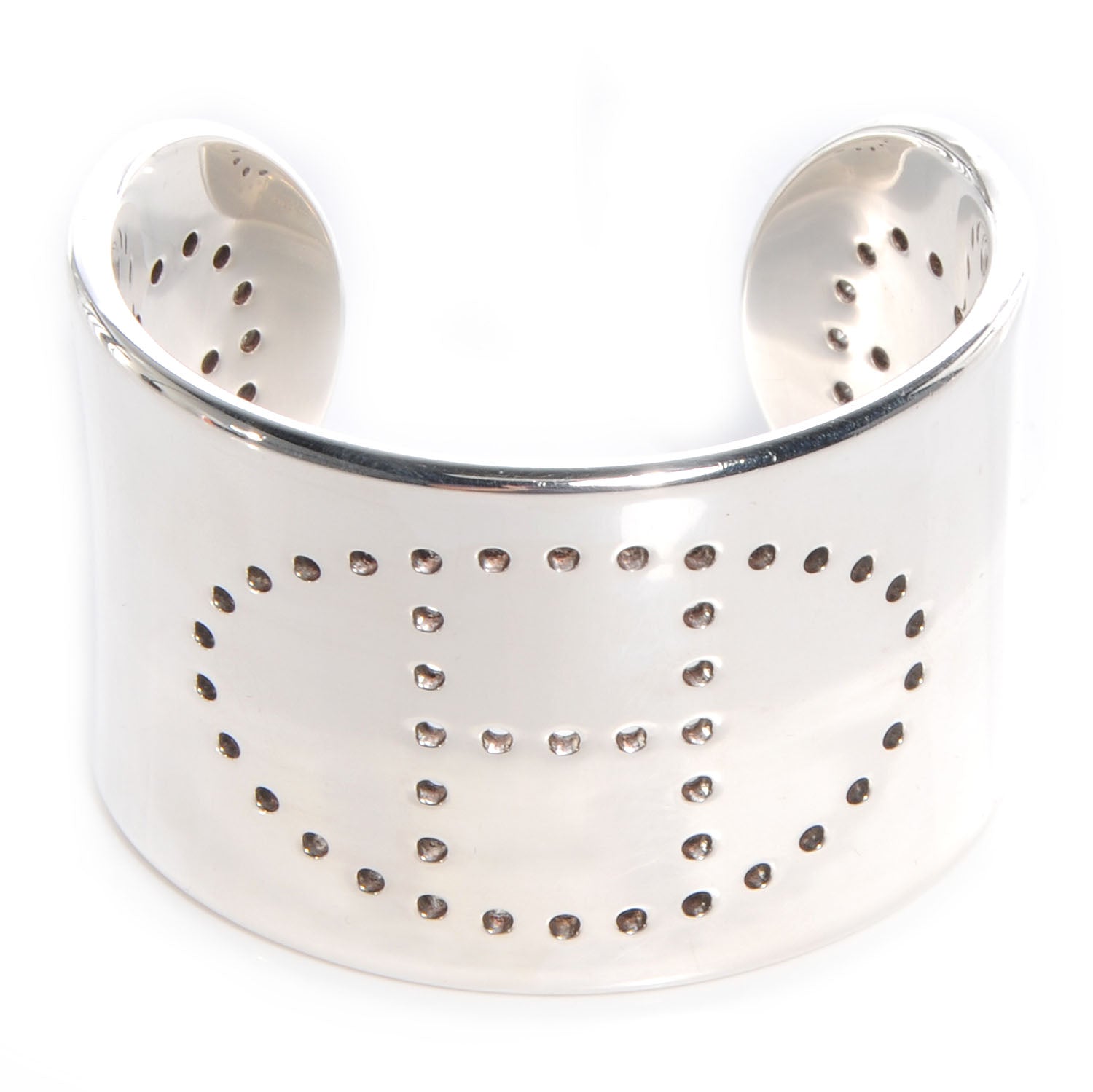Hermes Sterling Silver Eclipse Cuff Silver Large 1 of 5