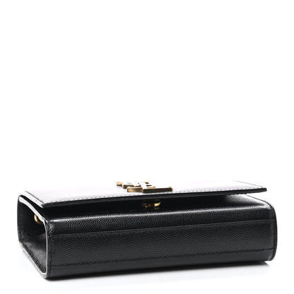 Saint Laurent Grain De Poudre Small Monogram Kate Satchel Black 3 of 10
