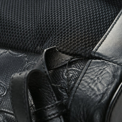 Gucci Calfskin GG Tennis Embossed Double Buckle Backpack Black 13 of 17