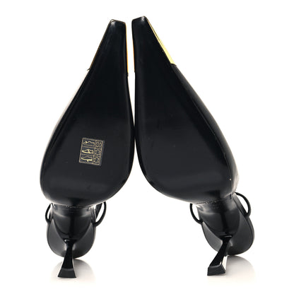 Saint Laurent Smooth Calfskin Jeanne 110 Slingback Pumps 37 Black 6 of 10