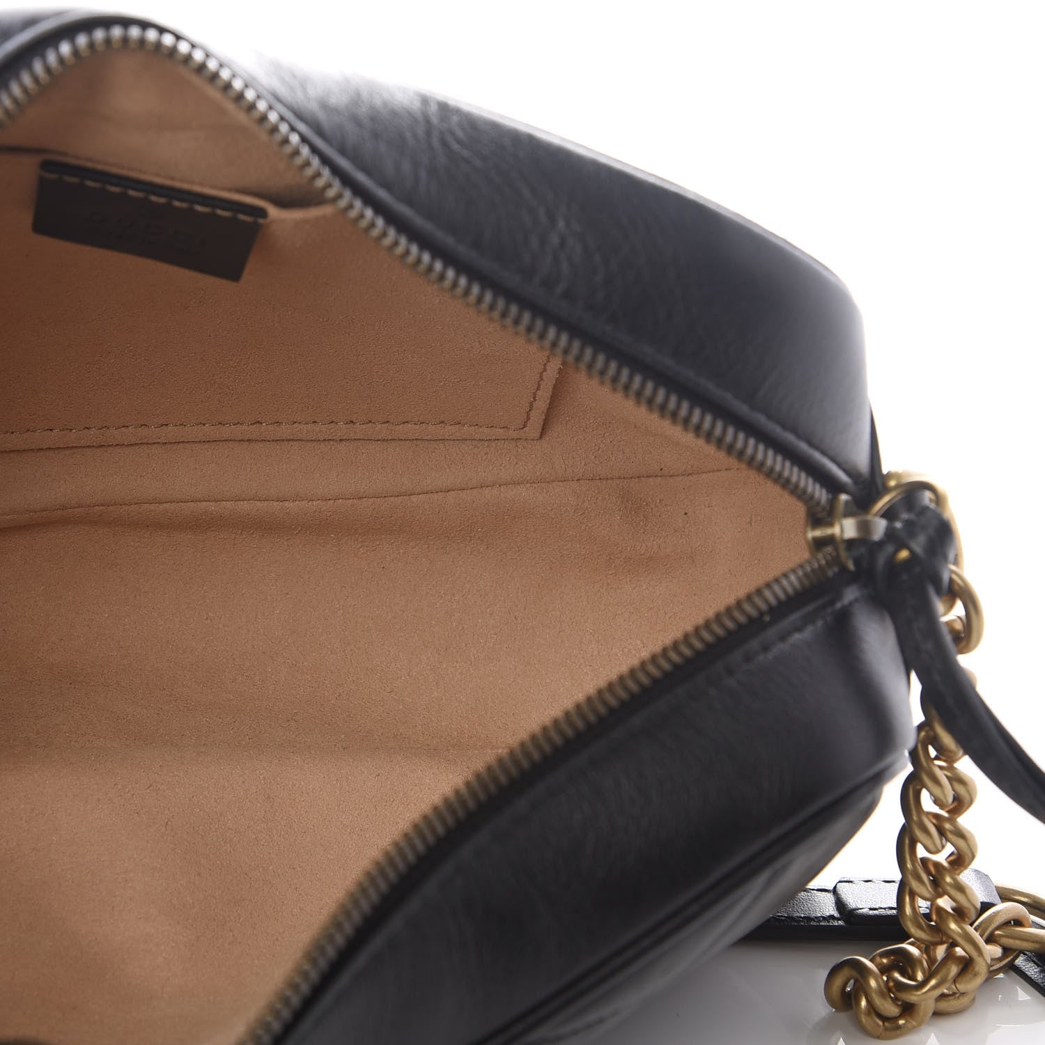 Gucci Calfskin Matelasse Small GG Marmont Chain Shoulder Bag Black 4 of 9