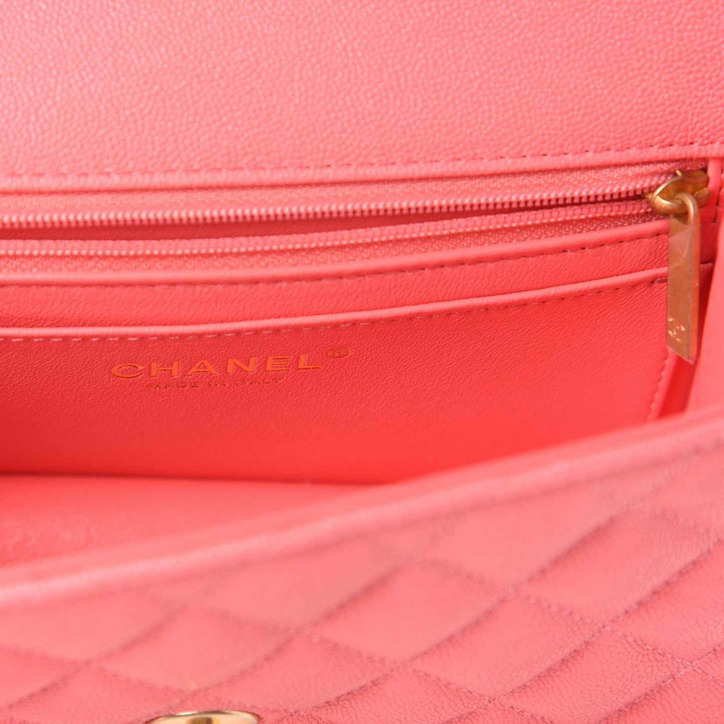 Caviar Quilted Mini Top Handle Rectangular Flap Pink