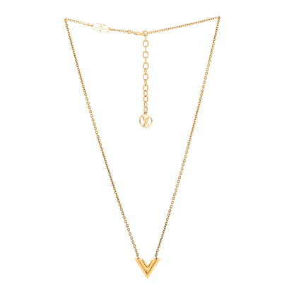Louis Vuitton Essential V Necklace Gold 3 of 6