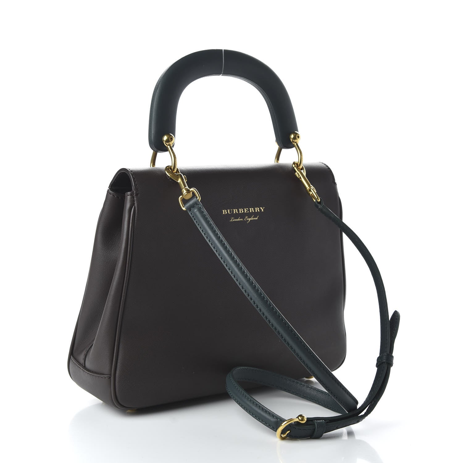 Burberry Trench Calfskin Medium DK88 Top Handle Bag Dark Chocolate 4 of 10