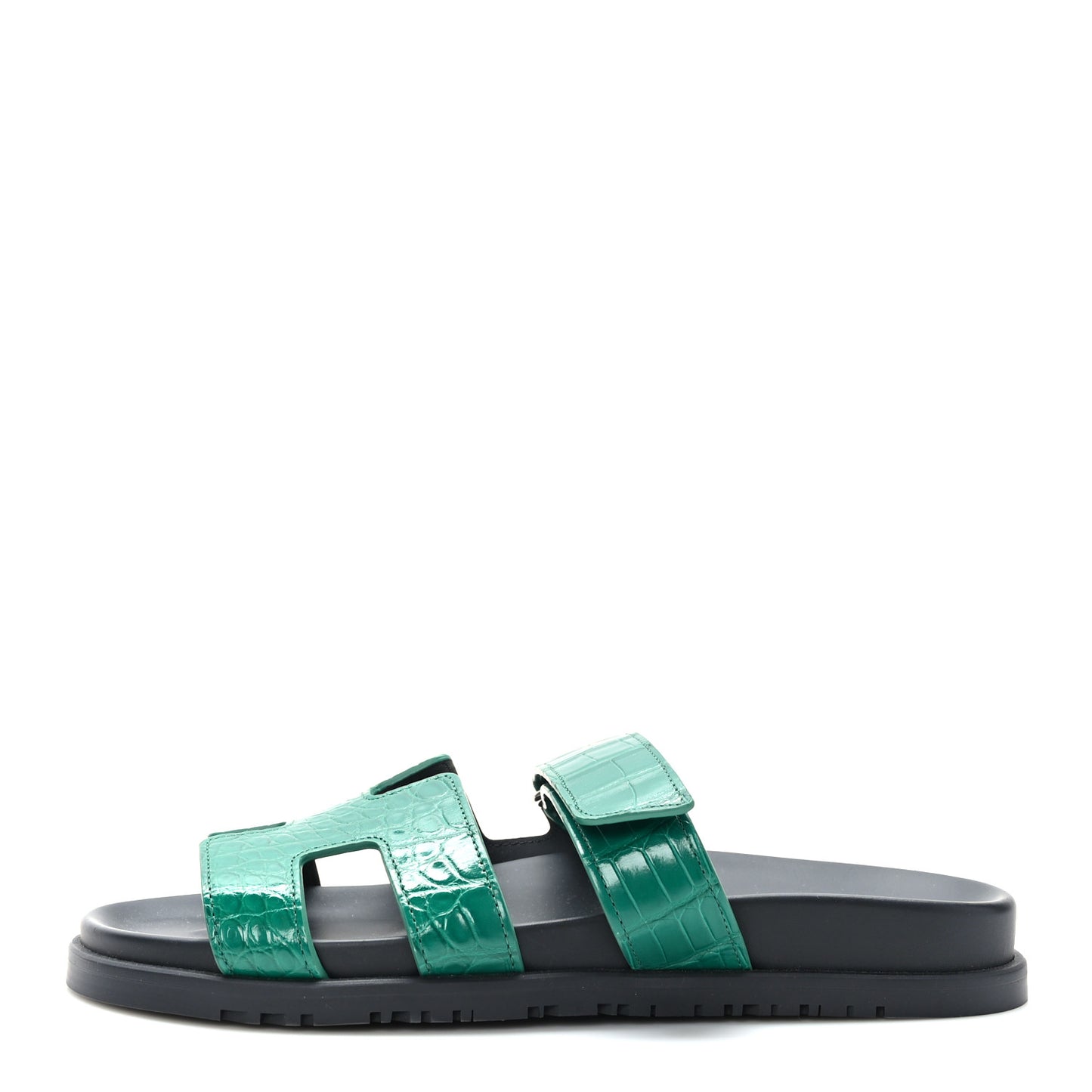 Matte Alligator Womens Chypre Sandals 40 Malachite