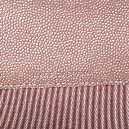 Chanel Metallic Caviar Chevron Quilted Vintage Mademoiselle Card Holder Pink 7 of 9