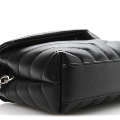 Saint Laurent Calfskin Y Quilted Monogram Toy Loulou Crossbody Bag Black 9 of 11