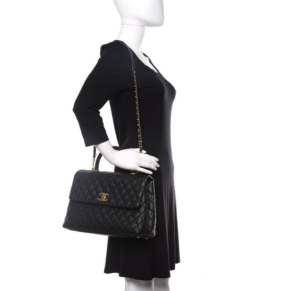 Chanel Caviar Quilted Medium Coco Handle Flap Black 2 of 10