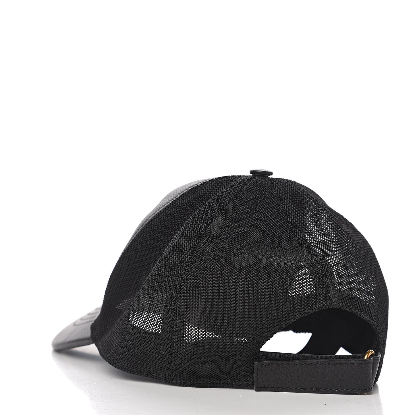 Grained Calfskin Logo Baseball Hat M 58 Black