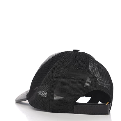 Gucci Grained Calfskin Logo Baseball Hat M 58 Black 3 of 6