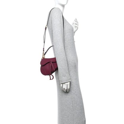 Christian Dior Supple Calfskin Mini Saddle Bag With Strap Purple 2 of 10